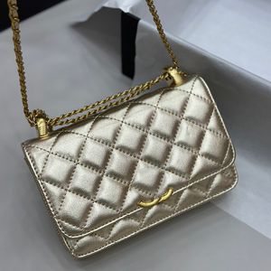 Trend Women Classic Flap Crossbody Bag Gold Hardware Luxury Handbag Matelasse Chain Leather Quilted Coin Purse Designer Wallet Card Holder Fanny Pack Sacoche 19CM