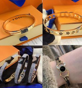 20 estilo nova pulseira de ouro mulheres pulseira de luxo designer carta jóias 18k banhado a ouro aço inoxidável amantes do casamento presente pulseiras 1045223