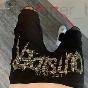 Mäns jeans designer jeans staplade herr designer kvinnor lila män t shirt - fashionabla streetwear med mysig mager design strass utsmyckningar sträcker sig