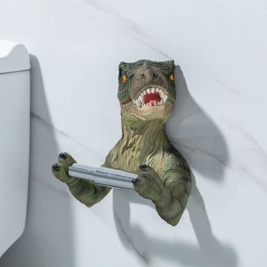 Toilet Paper Holders Creative Dinosaur Toilet Paper Rack Bathroom Storage Rack Toilet Paper Towel Holders Rack Roll Barrel Punching Tissue Roller 231212