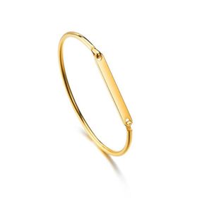 Браслет на заказ имя ID браслет модные золотые браслеты-манжеты из нержавеющей стали для женщин ювелирные браслеты 20217681860