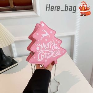 Şık Noel Ağacı Şeklinde Tek Omuz Crossbody Zincir Çantası PU Kadın Çanta