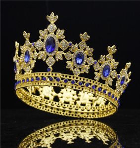 Fashion Royal King Wedding Crown Bride tiaras and Crowns Wedding Hair Jewelry Crystal Headdress Gold Diadem Pageant Bridal D1901111790769