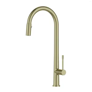 Kitchen Faucets Top Quality Brass Sink Faucet Luxury Pull Down Cold Water Spring Mixer Tap With Sprayer One Hole White