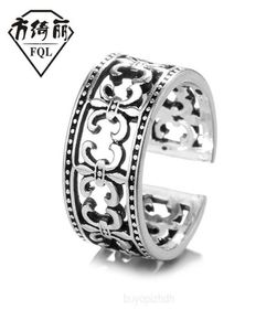 2022 Ny Chrome Cross Male Ring Thai Silver Hip Hop Live Creative Crow Jewelry Hearts Trend Men 3Flk Men039S3105656