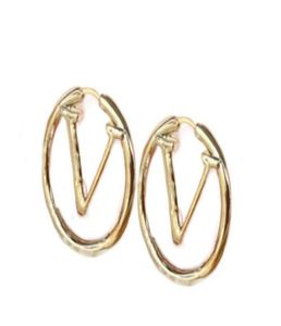 Fashion gold hoop earrings for lady Women Party Wedding Lovers gift engagement Jewelry for Bride4905937