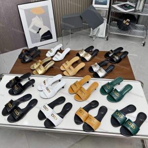 Tasarımcı Sandalet Paris Groupie Sandal Croco Desen Deri Terlik Havuz Slaytlar Düz Terlik Kadın Sandalet Kadın Yüksek Topuklular 5cm Boyut 35-43