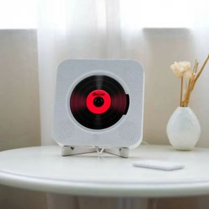 Leitor de CD portátil com alto-falante Bluetooth montável na parede com rádio FM, alto-falantes embutidos, porta USB, entrada AUX, display LCD