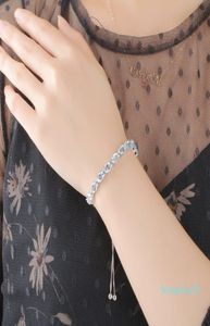Umcho 9CT Natural Sky Blue Topaz Aquamarine 925 Bracelet Srebrny Łańcuch Bracelet dla kobiet Fine Jewelry Regulowane BR2075245