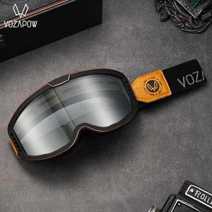 Motorcycle Sunglasses Vozapow Motorcycle Goggles Retro Photochromic Motocross Cycling Goggles Vintage For Over Glasses Anti Fog UV Skiing SunglassesL231153