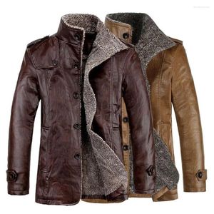 Men's Fur Winter 50%men Daily Faux Coat For Plush Leather Wear Jacket Color Business Solid