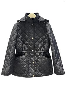 Kadın trençkotları klips pamuklu kapüşonlu çıkarılabilir ceket moda rahat rahat 2024 sonbahar ve kış 1025