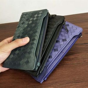 Cały projektant Ladys Portfel oryginalny ręcznie tkany ręcznie długa torebka karta karta karta case moneta torebka