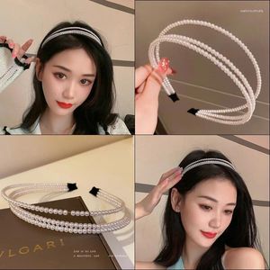 Hair Clips Temperament Three-Layer Pearl Band For Women Girl Hand-woven Simple Wash Face Accessories