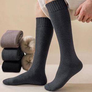 Men's Socks 1Pair Knee-high Stockings Cashmere Thicken Wool Calf Long Snow Soft Comfortable Breathable