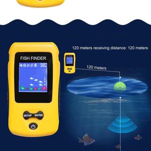 Einfach zu bedienender, wiederaufladbarer, kabelloser Sonar-Sensor mit 120 m Wassertiefe, hochauflösendem LCD-Fischfinder zum Angeln, 20223420060