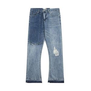 Gellery Dapt Designer Jeans Top Quality Men's Jeans Vintage Trendy Street Vibe Fleared Wide Leg Denim Pants Fog Style Men
