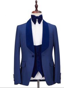 Custom Made Groomsmen One Button Groom Tuxedos Shawl Lapel Men Suits Wedding/Prom/Dinner Best Man Blazer ( Jacket + Pants+ Bow tie Tie + Vest ) G294
