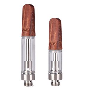 TH205 drewniana końcówka szklana zbiornik Atomizer 1,0 ml 0,5 ml pusta zbiornik cewki ceramiczna Grube wózki olejowe 510 Nić Atomizer Fit Max lo m3 akumulator wstępny