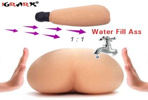 Realistic Sexy Women Inflatable Water Fill Big Ass Pussy Butt Vagina Male Masturbator Soft Stick Sex Toys for Men Intimate Goods Y6196926