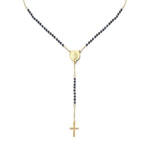 Pendanthalsband Katolska rostfritt stål radbandpärlor kedja y form jungfru halsband för kvinnor män religiösa smycken9345053