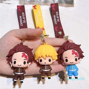 Keychains Lanyards Demon Slayer Blade of Keychain Cute Characters Bag Pendant Car Key Chain Ring Fans Gift Anime Jewelry