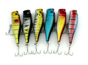 hengjia 100 st mycket hela toppvatten fiske lockar plastfiske hårt bete popper crankbait lock 9 cm 14g 4hooks po01986595613358697