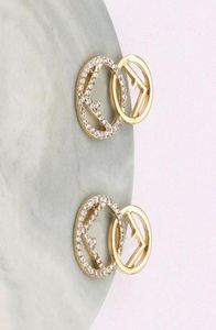 Orecchini di marca da donna di alta qualità Designer Ear Stud Orecchini con geometria di cristallo placcato oro 18 carati per accessori per gioielli da festa di nozze7409886