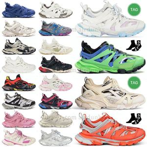 Herrkvinnor Track 3 Designer Shoes Casual Trainer Runner Paris Retro Tracks 3.0 All Black and White Pink Blue Vintage Beige Brown Tess.s Gomma Leather Tops Sneaker