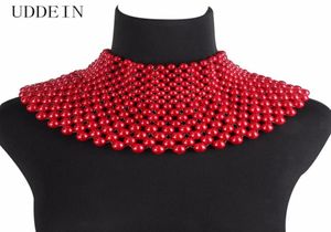 Uddein mode indiska smycken handgjorda pärlstav uttalanden halsband för kvinnor krage bib pärlor choker maxi halsband bröllop klänning 222428502