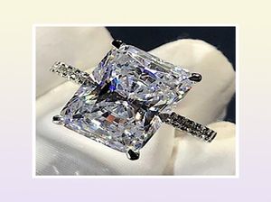 Cut 3ct Lab Radiant Diamond Ring 925 sterling silver Bijou Engagement Wedding band Rings for Women Bridal Party Jewelry6516392