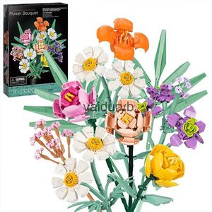 Blocchi Bouquet romantico Building Block Fai da te Fiore artificiale Mattoni da costruzione Giocattolo Bouquet Decorazione Ragazze Adulti Bambini Regali di anniversariovaiduryb