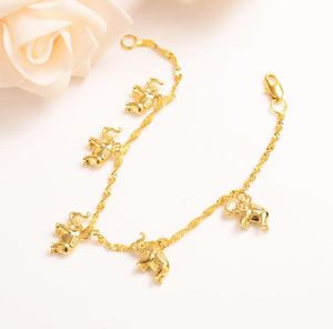 826inch cute girls Bangle Women Gold GF elephant hang Bracelets Jewelry Hand Chain Arab Items kids gift1961898