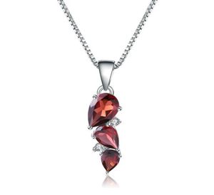 GEM039Sバレエ925 Sterling Silver Birthstone 294ct Natural Garnet Gemstone Pendant Necklace Wedding Fine Jewelry for Women PA2287549