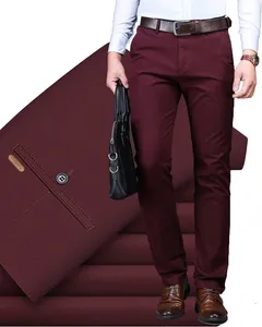 Mäns kostymer 2023 Summer Fashion Mens Suit Pant Solid Color Business Slim Fit Trousers Pants Formal Office Social Streetwear A69