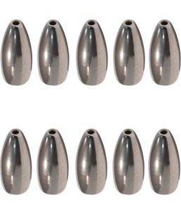 10 teile/beutel Silber 100 Tungsten Sinker Bullet Casting Angeln Gewichte Tungsten Jigs Köder Rigs Angeln Flipping Wurm Tackle5571858