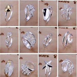 new Arrive 925 silver jewelry 50pcs lot Charming Women girls finge rings Multi Styles Rings Mix size & mix order 1761221T