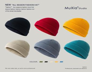 Puste czapki czaszki czapki casquettes Chapeus unisex wełniany mankiet warstwa czapki czapkę kalenowce kobiety maski ciepłe zimowe dzianiny Hats6144692311427