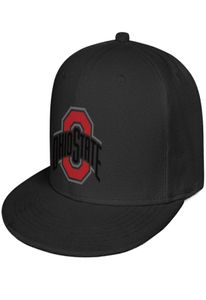 Ohio State Buckeyes Birincil Takım Logosu UNISEX FLAT BRIM BEDABAL CAP Stilleri Takım Trucker Hats Sport Futbol Futbol Siyah Mermer Baskı2730087