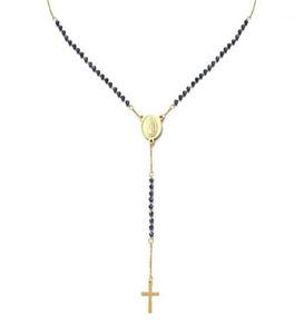 Pendant Necklaces Catholic Stainless Steel Rosary Beads Chain Y Shape Virgin Necklace For Women Men Religious Jewelry9074273