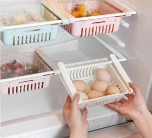 Mutfak Ayarlanabilir Gerilebilir Buzdolabı Organizer Çekmece Sepet Çekme Çekme Taze Ara Katman Depolama Raf Kutusu Tutucu5046159