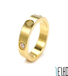 Klasyczny urok Eternal Love Wed Para Pierścienie dla mężczyzn Tytanium Steel Diamond 18K Gold Plating Girlfing Wedding Pierdzieżę zaręczyny Żyd9365944