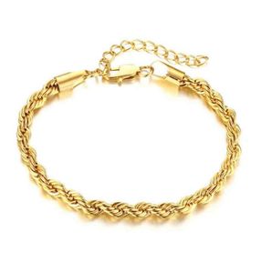 Women039s Bracelet Joolim High End 18k Gold Plated Rope Chain Bracelet Stainls Steel Jewelry6278692