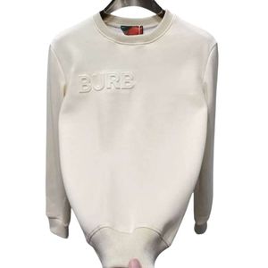버버리 스웨터 디자이너 패션 맨 티셔츠 스웨터 라운드 칼라 긴 소매 편지 3D 목 엠보싱 대형 자수 l