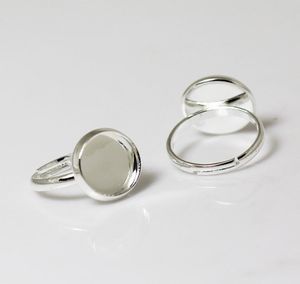 Beadsnice -Ringe für Kinder versilberte Messing -Finger -Ring -Einstellungen Ringblanks passt 10 mm runde Edelstein -Juwelen -ID 113040027