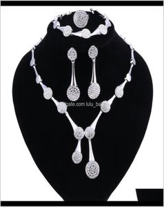 Pulseira entrega gota 2021 contas africanas jóias de cristal colar brincos anel conjunto das mulheres acessórios roupas nupcial 3055907