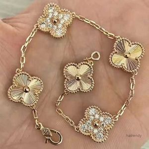 Van Clover Armband Designer Jewlery Rose Gold Armband For Woman Luxury Silver Four Leaf Charm Braclet med VPXU