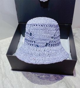 Carta chapéu de palha designers homens mulheres balde chapéu cabido chapéus moda mão tecido sunhat mulheres luxo verão ao ar livre praia chapéus base5447718