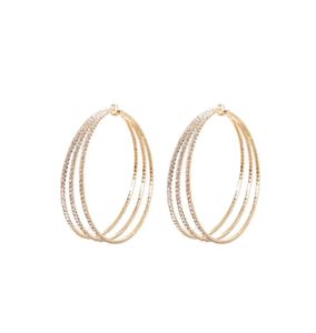 Hoop earrings with Three Circle for lady Women Party Wedding Lovers gift engagement Jewelry for Bride9949664