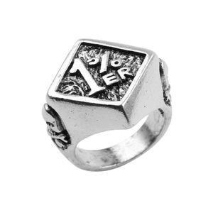 Vintage Punk 1 ER Motorcycle Biker Rings One Percent Skeleton Silver Color Ring Mens Finger anillos Jewelry Drop 9339785